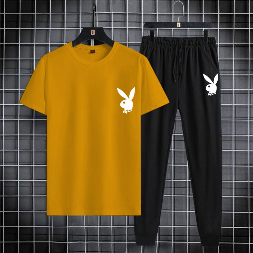 Jual Setelan Pria Logo Playboy Kaos Celana Jogger Distro II Set