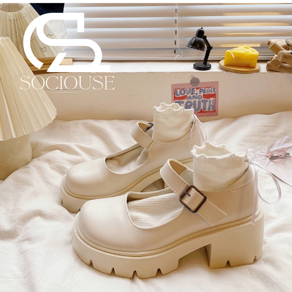 Aesthetic Lolita Heels Jual Sociouse Yuna Sepatu Mary Jane Wanita Heels  Platform