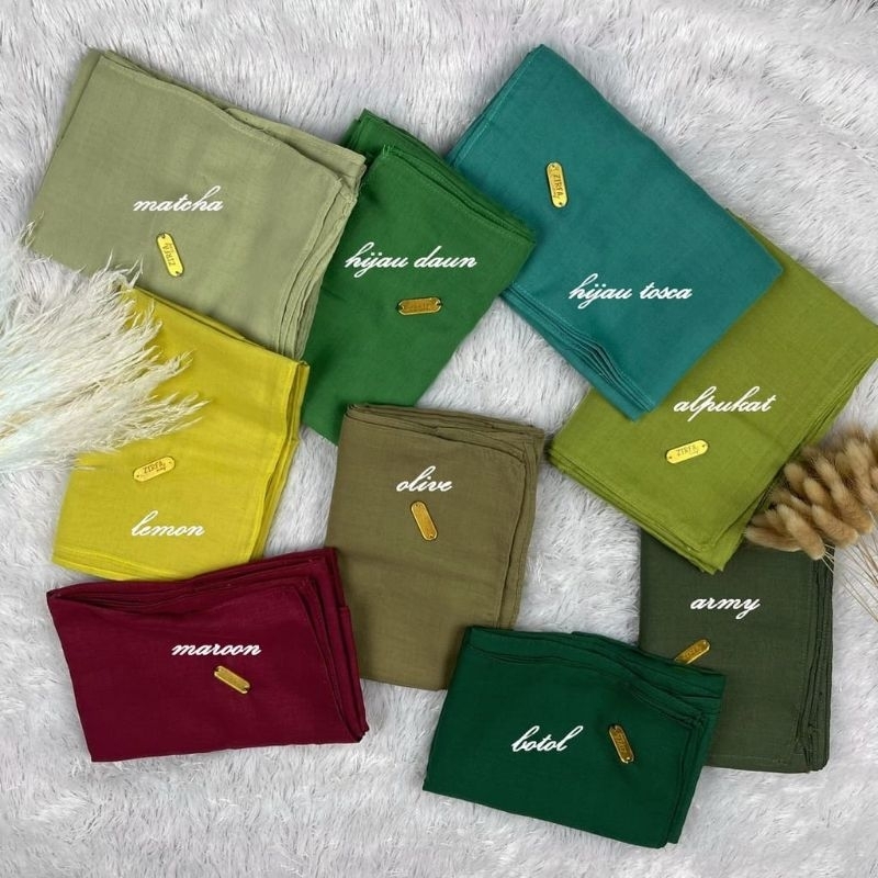 Jual Jilbab segiempat zirfa warna hijau Sage matcha Oren merah cabe ...