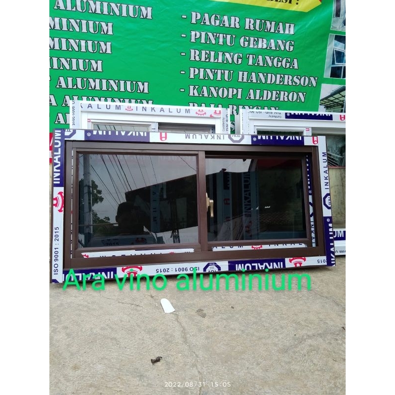 Jual Jendela Aluminium Ukuran T 50x100,kusen 3 Inchi Kaca 5mm, Free ...