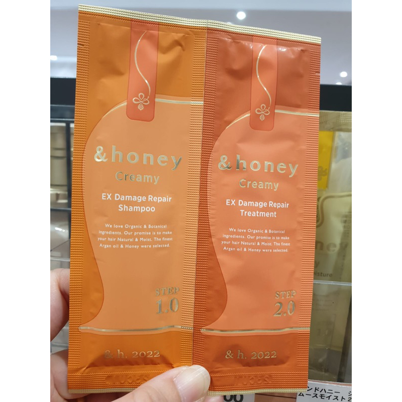 Jual and honey shampoo dan treatment sachet. trial size ululis original