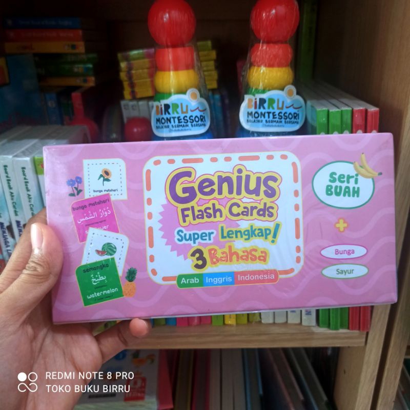 Jual Genius Flash Cards Super Lengkap! Tiga Bahasa Seri Buah + bunga ...