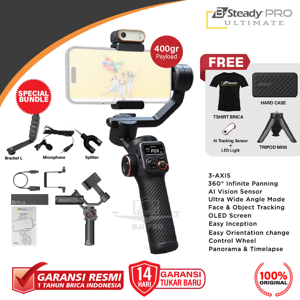 Jual Brica BSteady PRO Ultimate 3Axis Gimbal Stabilizer with AI