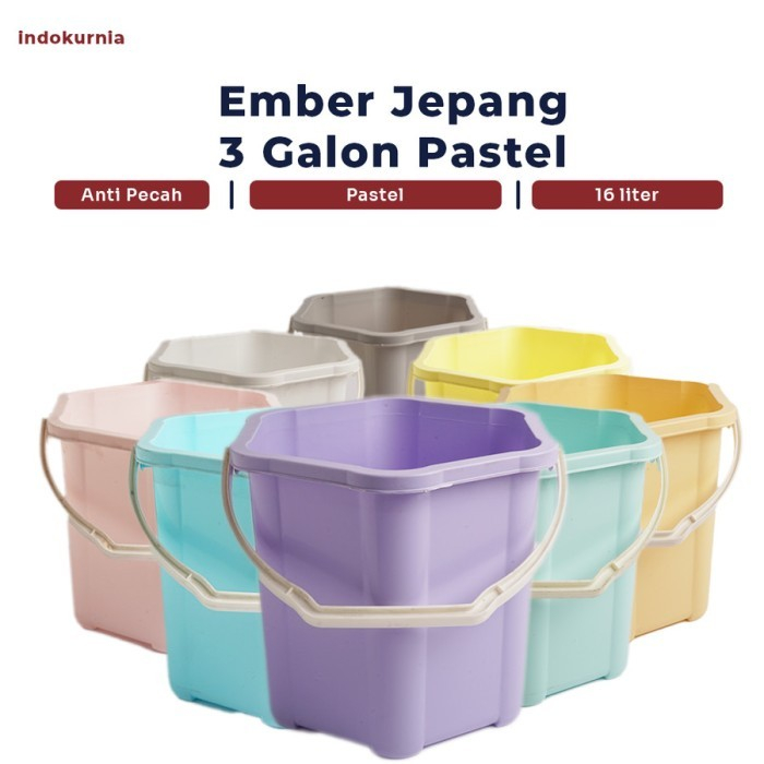 Jual IH- EMBER PLASTIK GAGANG SEGI 6 PASTEL EMBER JEPANG 3 GALON ...
