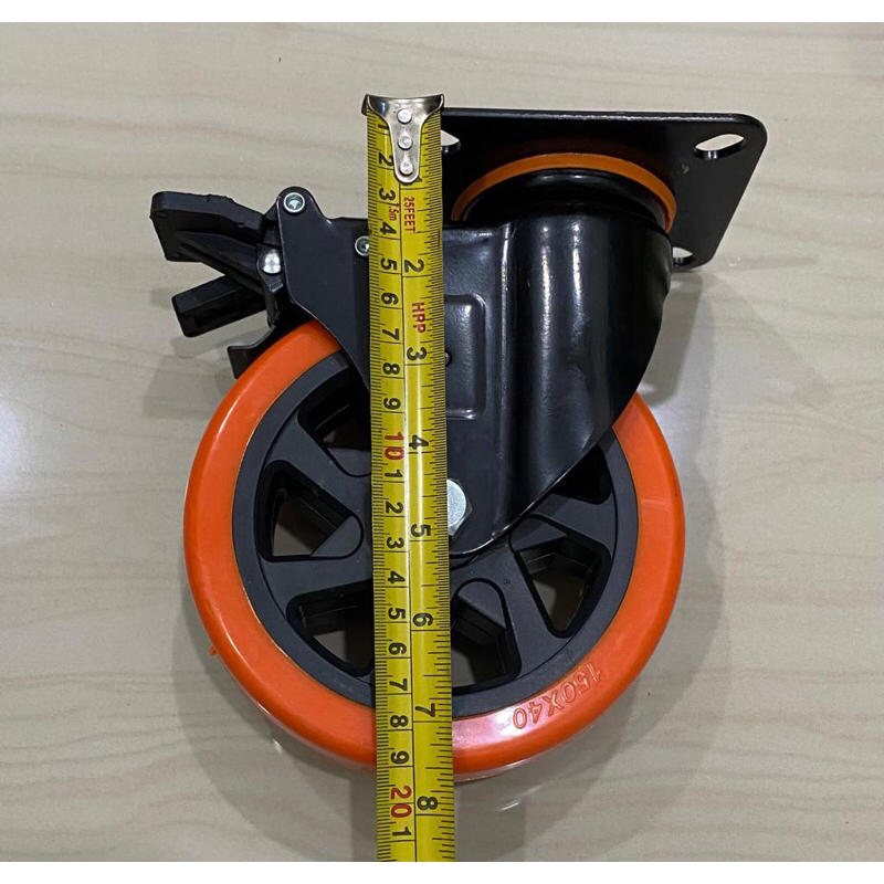 Jual REM 6” Roda pu orange REM 6 inci troli nilon etalase medium duty ...