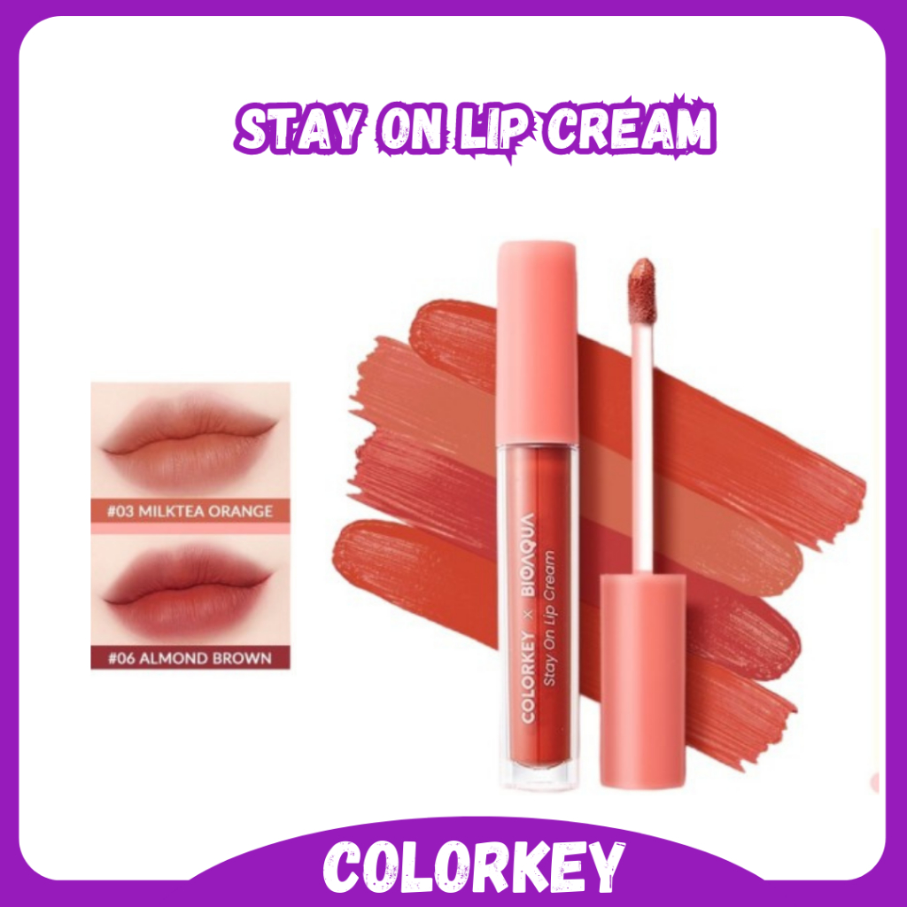 Jual Colorkey X Bioaqua Stay On Lip Cream | 24 Jam Tahan Lama | Shopee ...