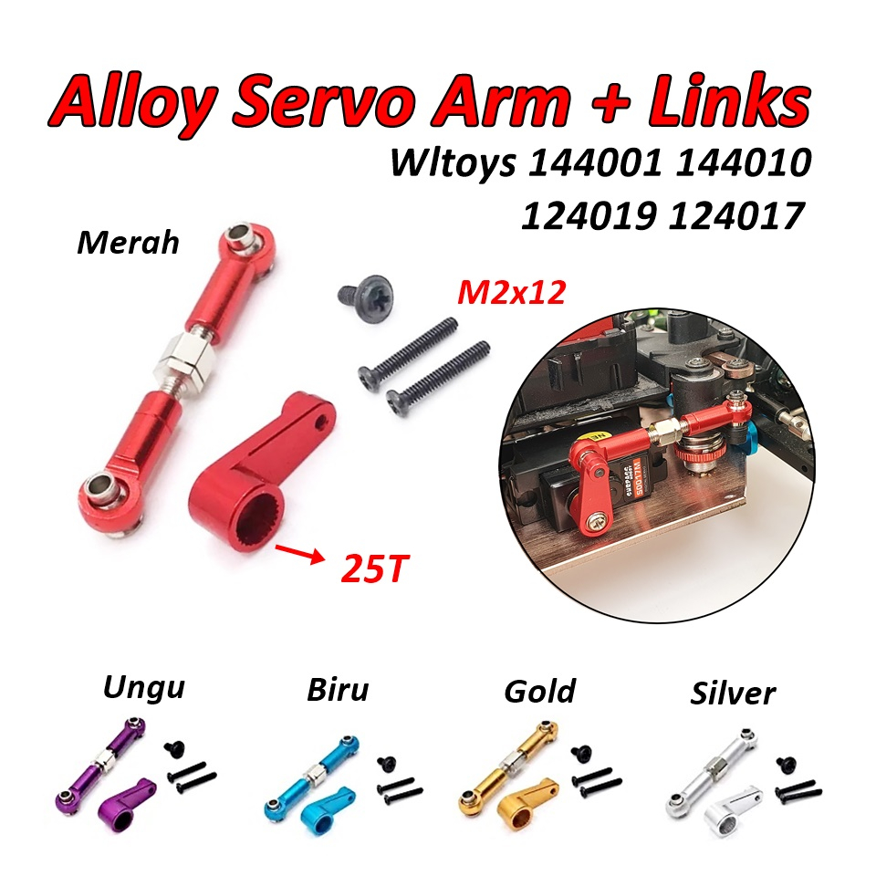 Jual Metal Steering Links Arm Servo Wltoys 144001 144010 124017 124007