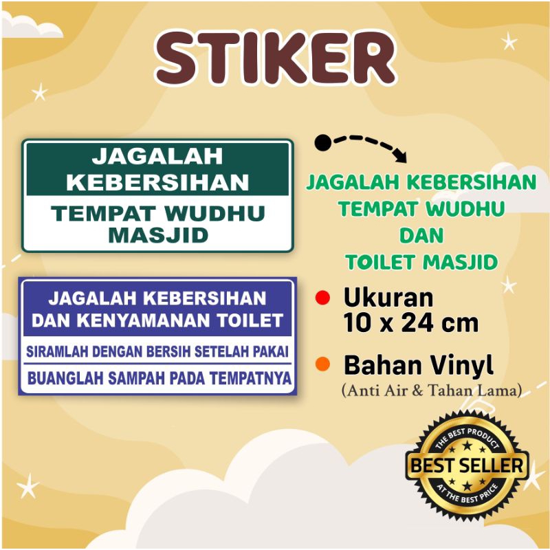 Jual STIKER JAGALAH KEBERSIHAN TEMPAT WUDHU & TOILET | Shopee Indonesia