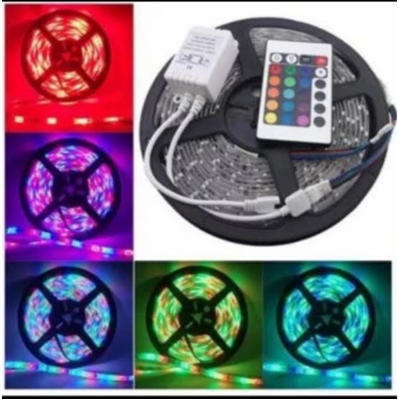 Jual Emico lampu LED strip RGB Warna-Warni Adaptor+Remot Panjang 5 ...