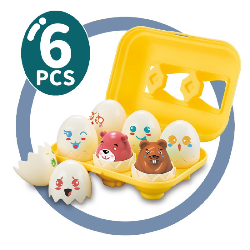 Jual mainan telur hide squeak eggs matching egg puzzle toys shape ...