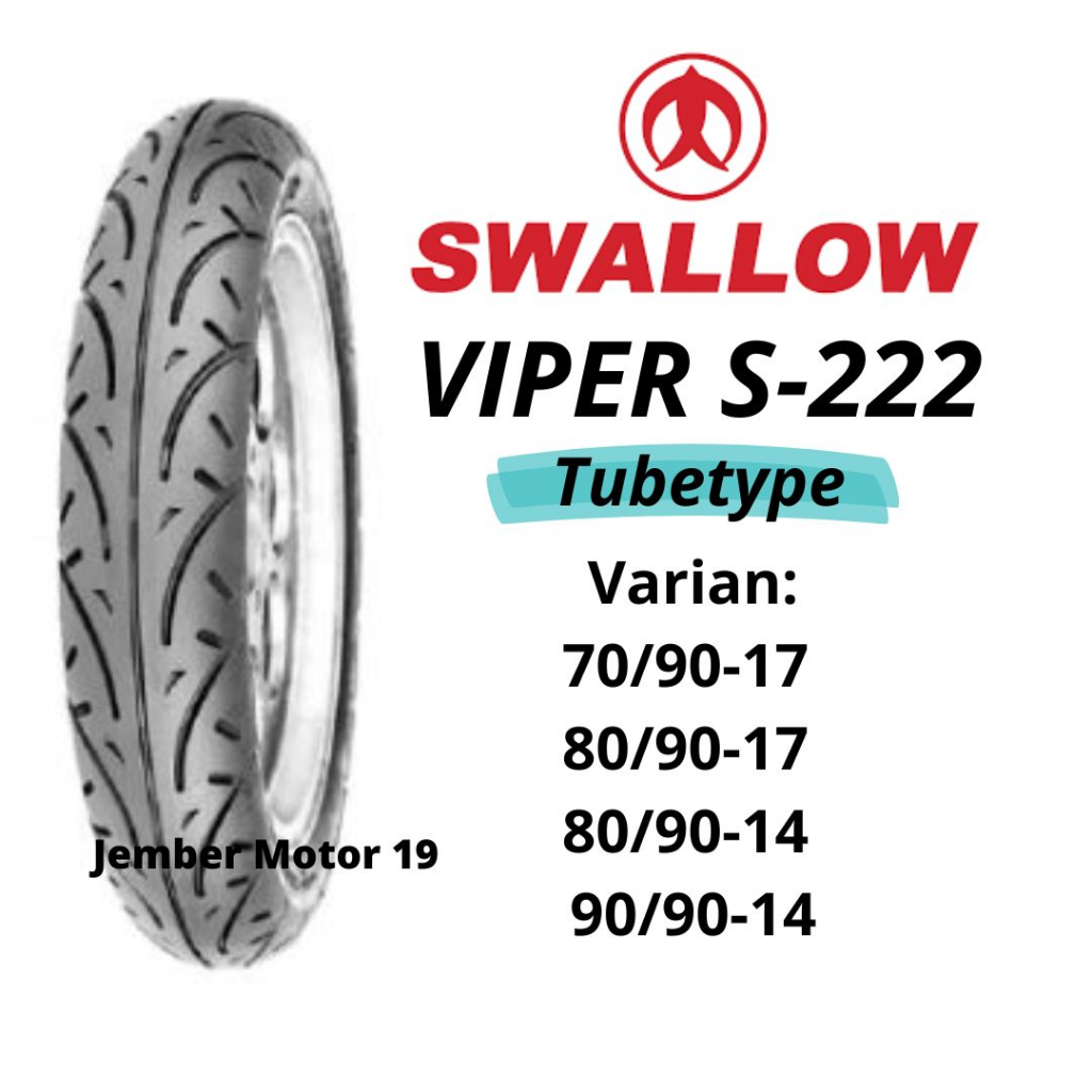 Jual BAN MOTOR SWALLOW 70/90-17, 80/90-17, 80/90-14, 90/90-14 S-222 ...