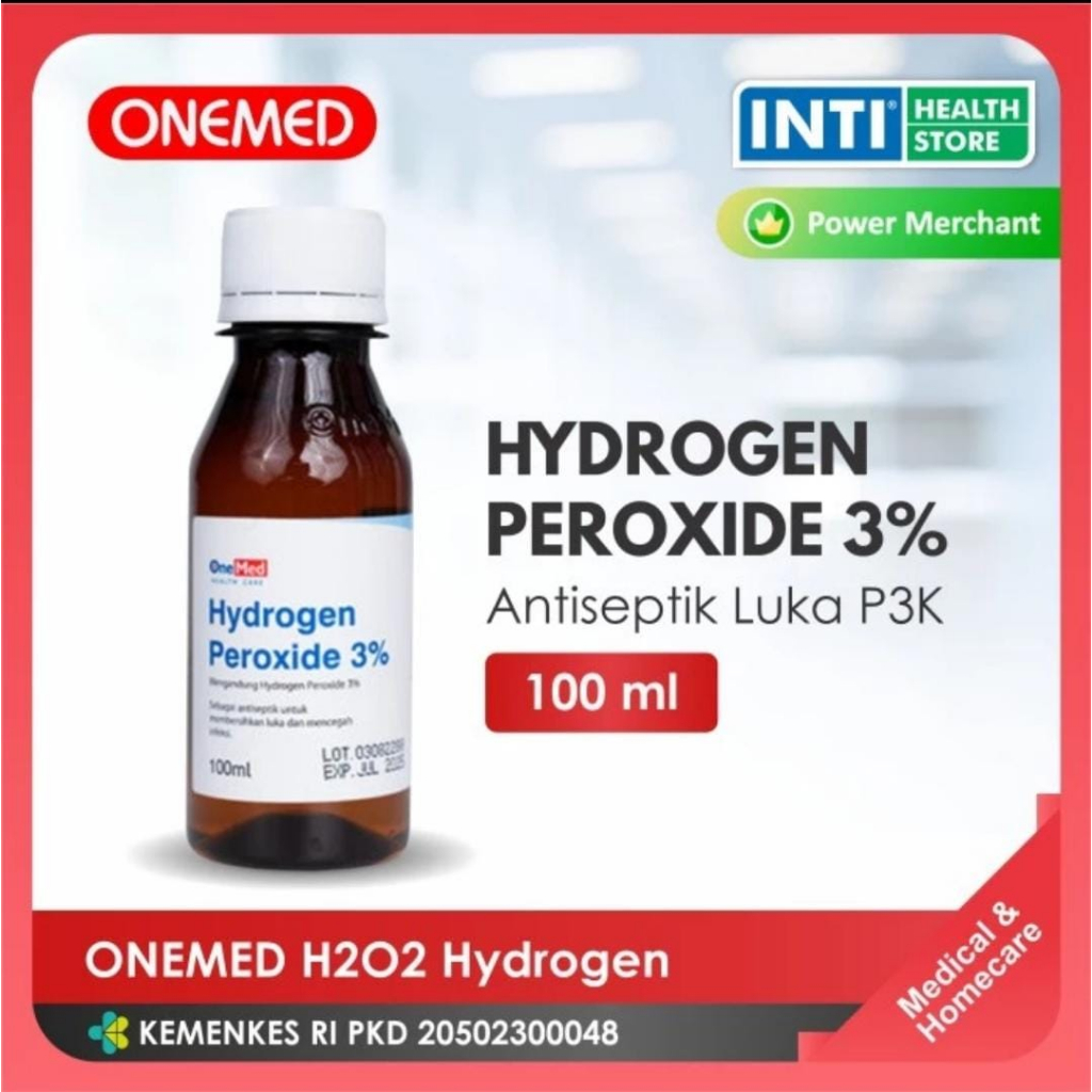 Jual H2o2 3 Hydrogen Peroxide Onemed 3 100ml Shopee Indonesia 