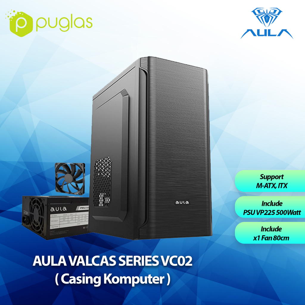 Jual Casing Komputer AULA Valcas Series VC02 MATX ITX Include PSU PC ...