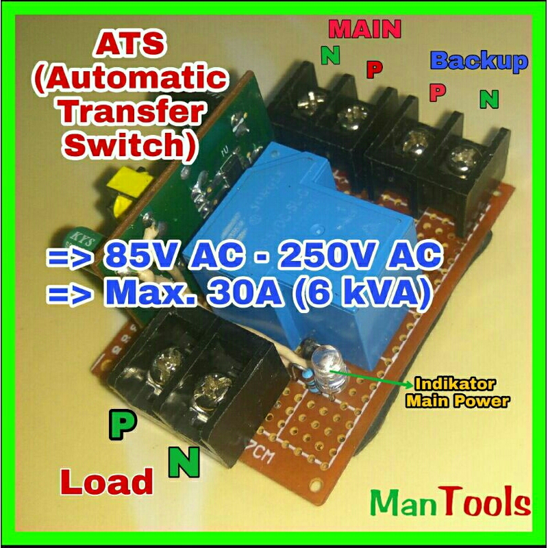 Jual ATS ( Automatic Transfer Switch ) 30A 85V - 250V AC Otomatis ...