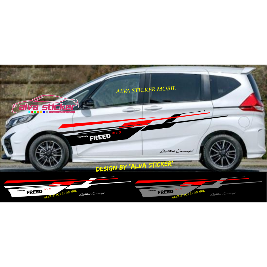 Jual sticker freed stiker freed list stripe stiker honda freed kanji ...