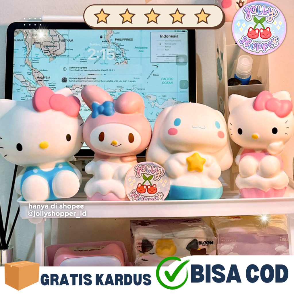 Jual Ready Stock Sanrio Koleksi Cupcake Squishy Kuromi Hello Kitty Melody Cinnamoroll 0228