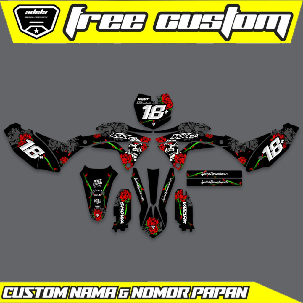 Jual Decal Sticker Motor Klx Gordon Full Body Hitam Bisa Ubah Nama Dan ...