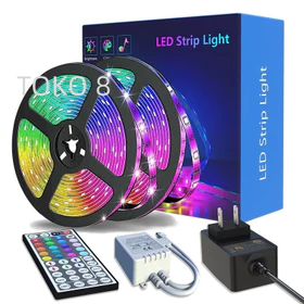 Paket Lampu Led Strip 5050 3528 2835 Rgb 5M 10M Ip44 Ip33 Rgb Remote Lampu Hias Warna Warni