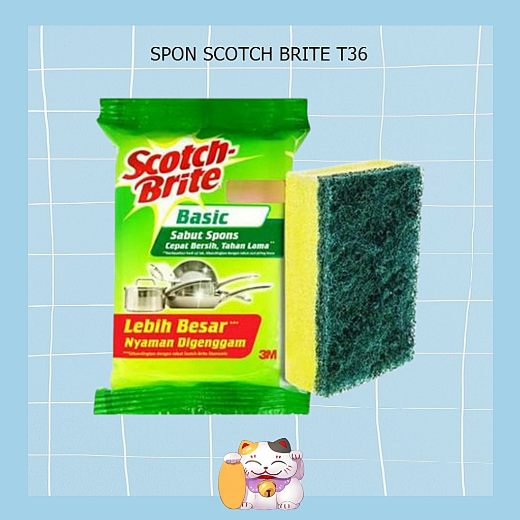 Jual Scotch Brite Sabut Spons Basic (ID-T36) / Spons Pencuci Piring ...