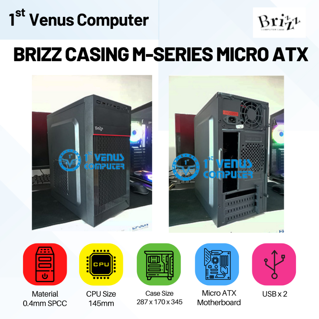 Jual BRIZZ CASING M-SERIES MICRO ATX /CASING KOMPUTER MICRO ATX/ CASE06 ...