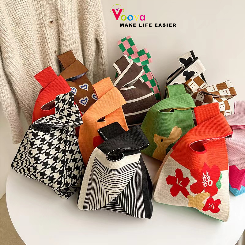 Jual VOOVA Knitted Bagd Korean Bag / Tote Bag Knitted / Korean Totebag