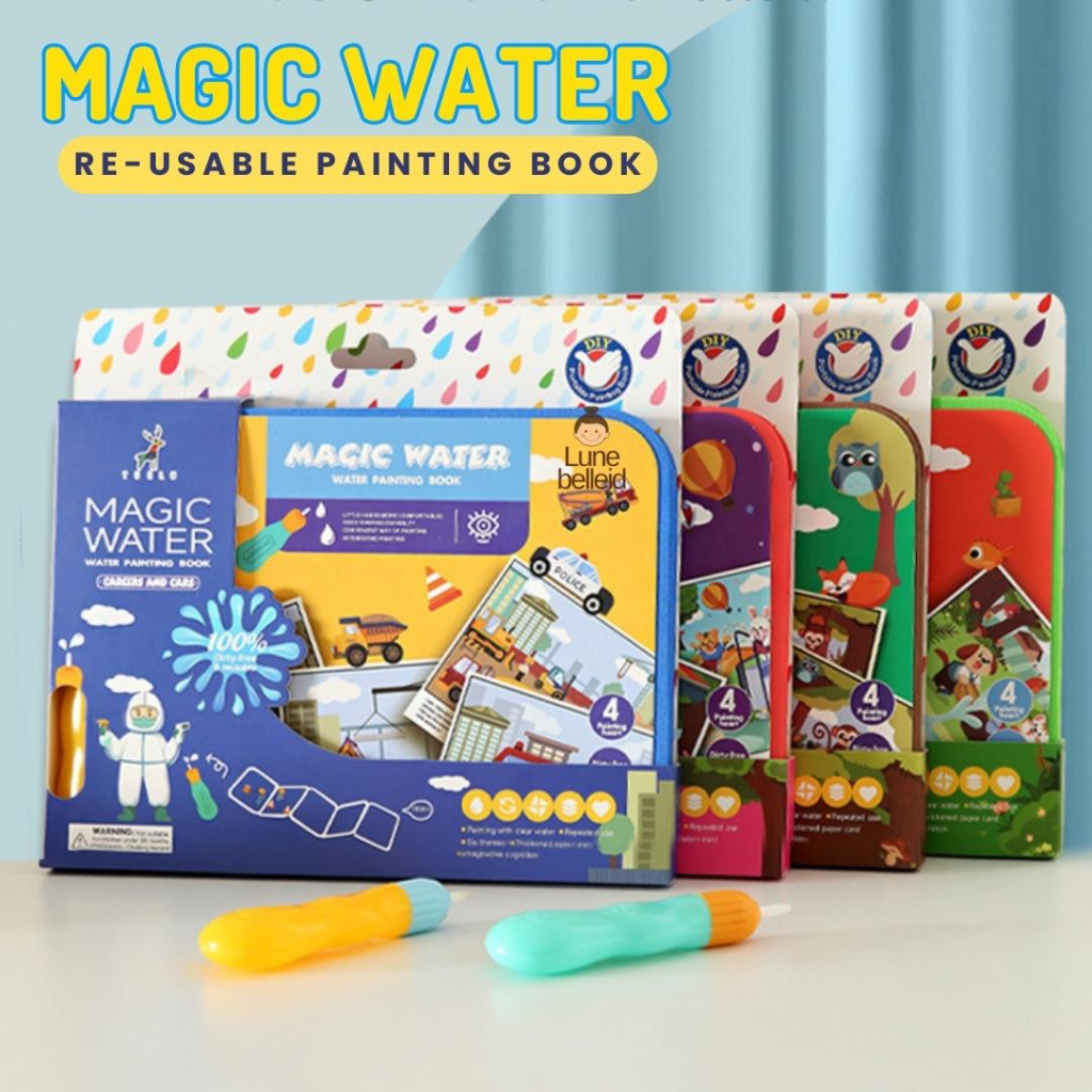 Jual Magic Water Coloring Reusable Book / Buku Mewarnai Ajaib / Buku