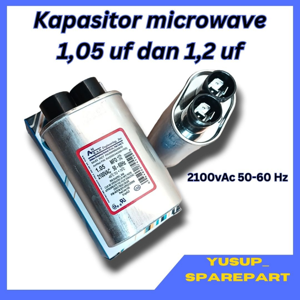Jual Capasitor / kapasitor microwave 1,05 uf / 1,2 uf 2100VAC Tegangan