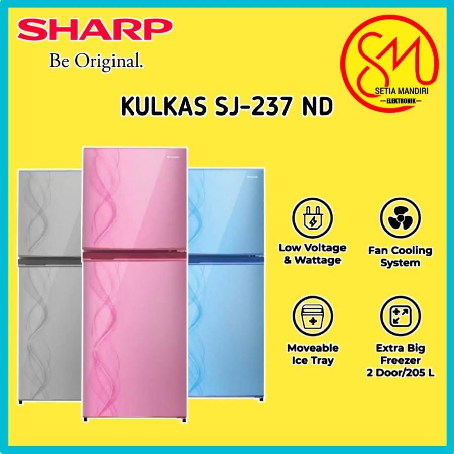 Jual KULKAS SHARP SJ 237 ND LEMARI ES 2 PINTU SJ237ND SJ 237ND | Shopee ...
