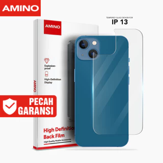 AMINO Back Tempered Glass Untuk Iphone 13 Clear Anti Gores Belakang Protector 9H Glass