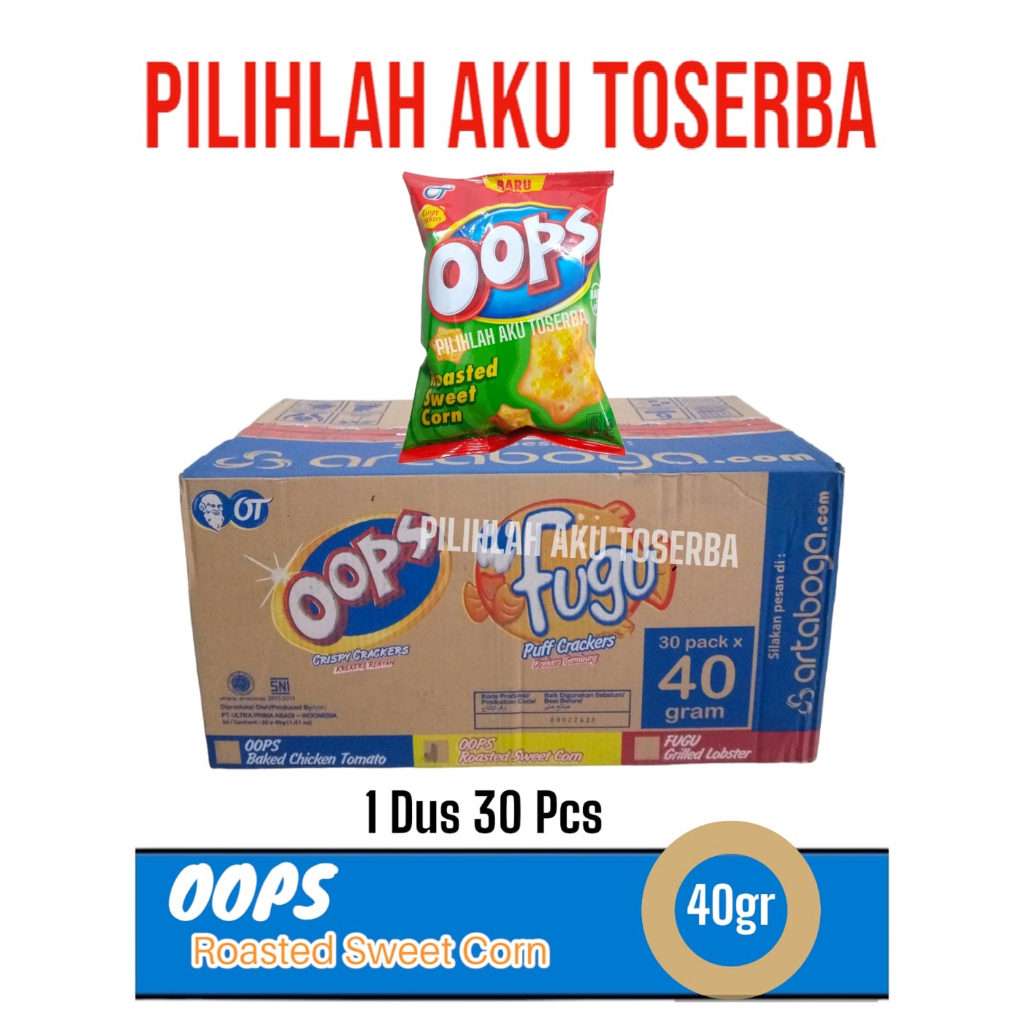 Jual OOPS ROASTED SWEET CORN 40 GR / JAGUNG BAKAR MANIS - ( HARGA 1 DUS ...