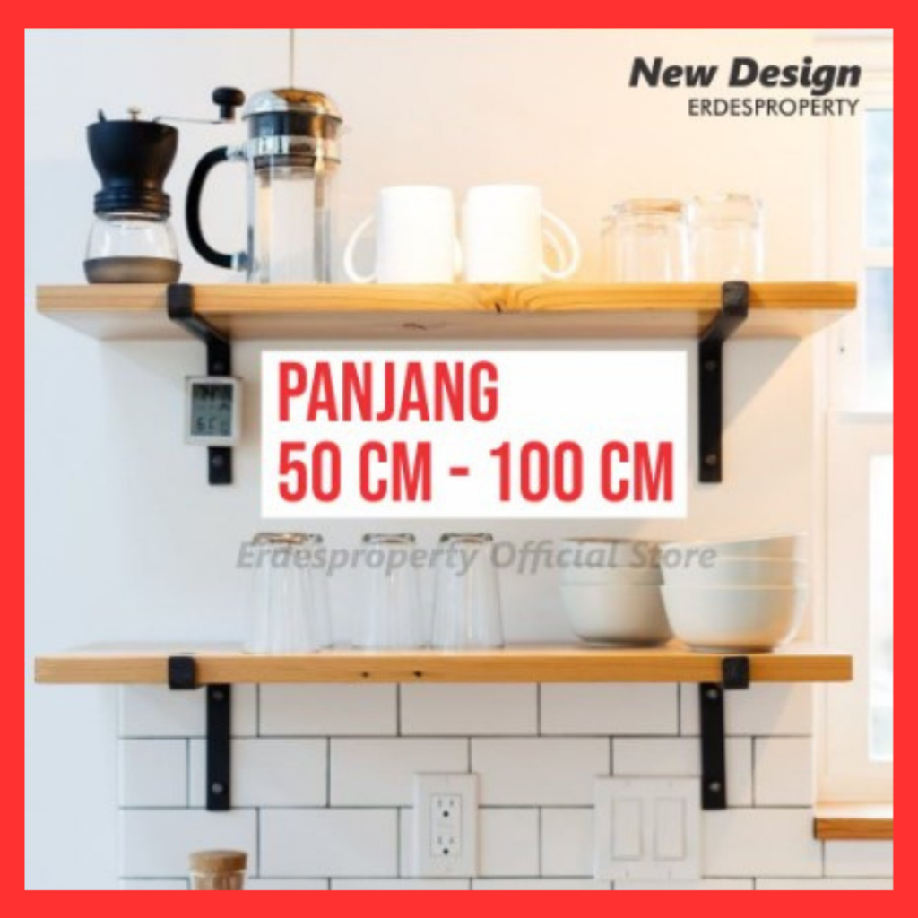 Jual Rak Dinding Besi Rak Dinding Ambalan Kayu Asli Buku Hiasan Dinding ...