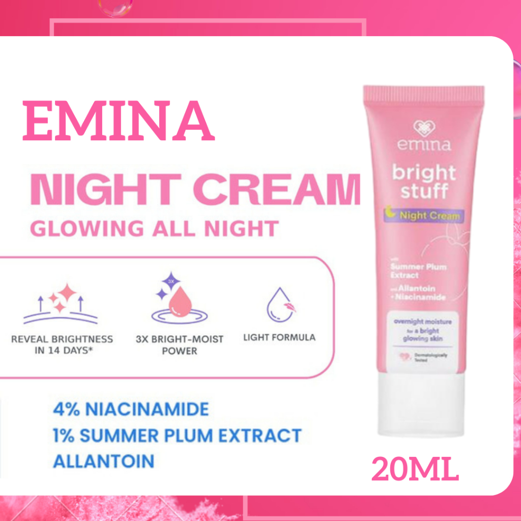 Jual Emina Bright Stuff Night Cream 20g Pelembab Wajah Malam Hari
