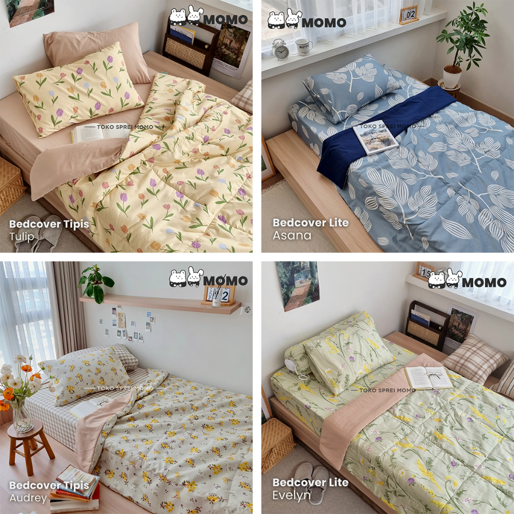 Jual Bedcover Single Lite Edition Motif Bunga MOMO Selimut Saja