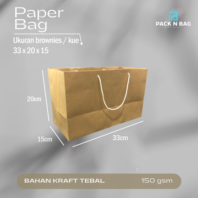 paper bag 25 x 35 bahan kraft 150gsm tebal (30x40) (20x26) (20x30) (9x14) - Main Image