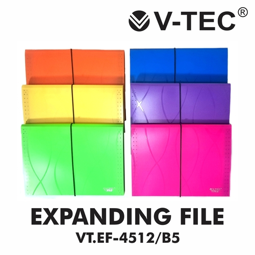 Jual V-TEC EXPANDING FILE VT.EF-4512 B5 MIX COLOUR | Shopee Indonesia