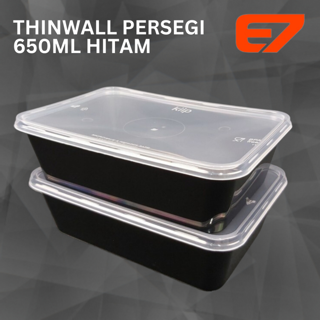 Jual Thinwall Rt Kiip Hitam Container Box Kotak Makan Plastik 650ml