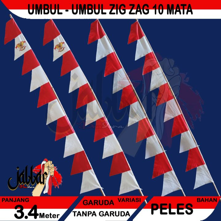Jual Umbul umbul garuda umbul-umbul 10 mata merah putih bendera gergaji ...