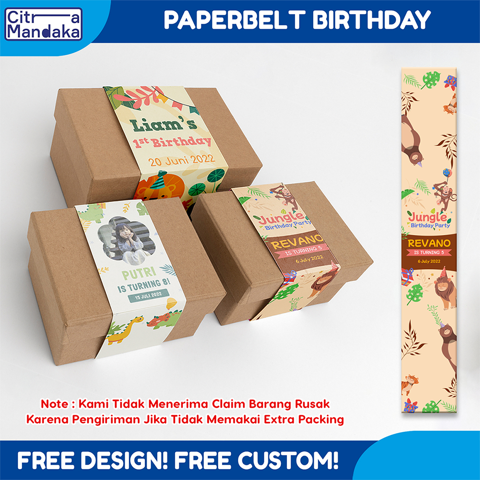 Jual Paperbelt Birthday Bento Box Ulang Tahun Label Bento Ulang Tahun Anak Bento Roller