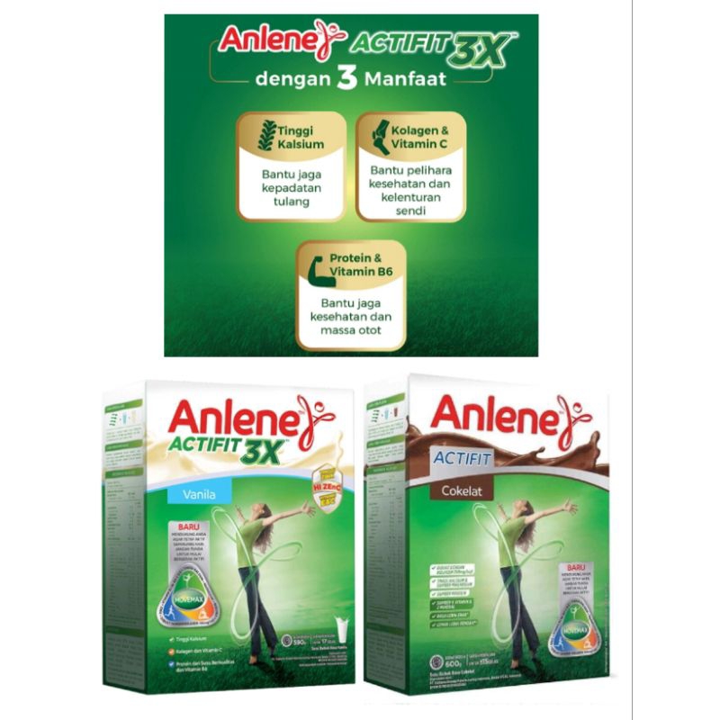 Jual Anlene / Susu Anlene / Anlene Actifit Susu Bubuk Vanila/Coklat 590 ...