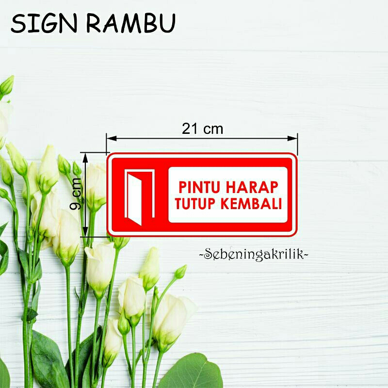 Jual Papan Peringatan Sign Papan Pintu Harap Tutup Rambu Sign Papan Pintu Harap Tutup