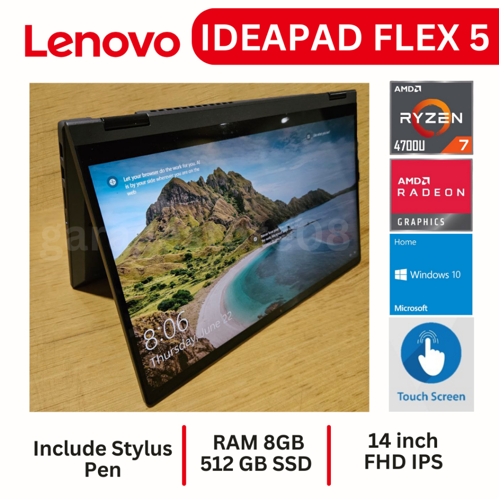 Jual Laptop Lenovo IdeaPad Flex 5 Ryzen 7 4700U 512GB SSD RAM 8GB Touch ...