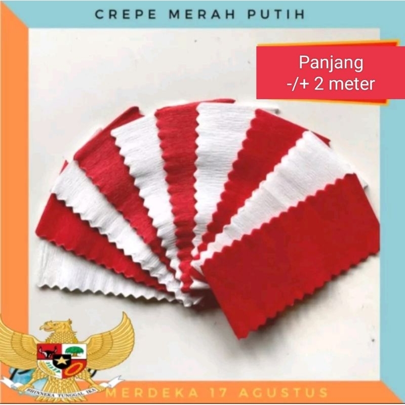 Jual Kertas Krep Potongan Zig Zag Kertas Krep Merah Putih Shopee