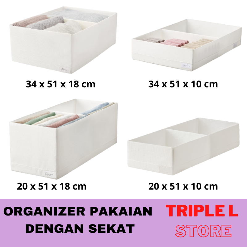 Jual Storage Box Organizer Lemari Pakaian Baju Dengan Sekat Shopee