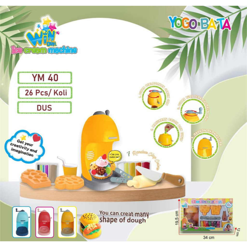 Jual Mainan Cetakan Playdough Ice Cream YM.40 Noodle Maker Clay ...