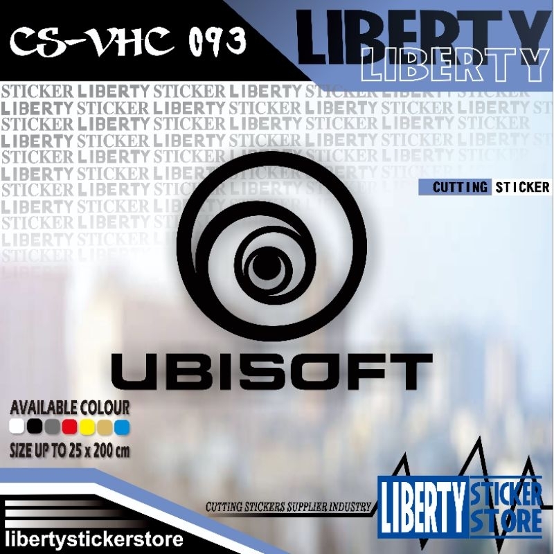 Jual bebas pilih warna dan ukuran cutting sticker ubisoft logo ...