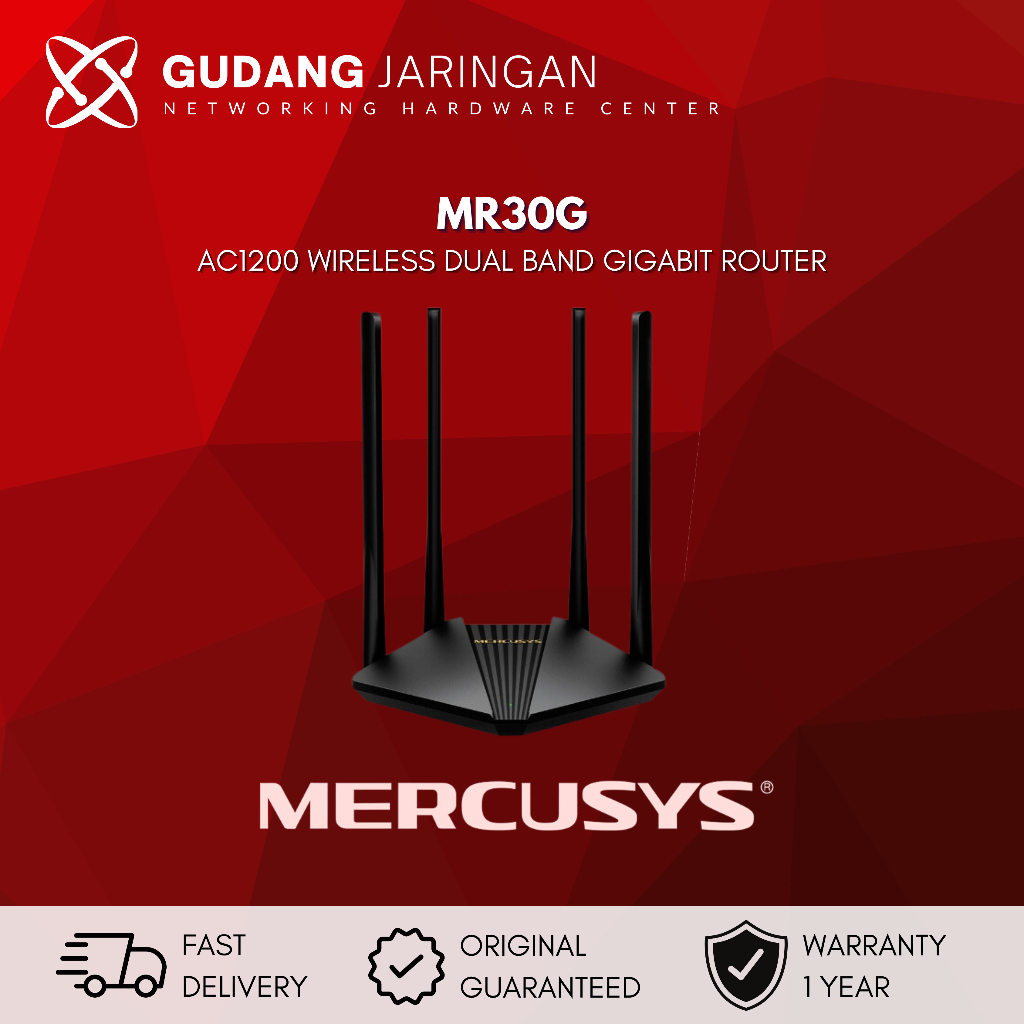 Jual MERCUSYS MR30G AC1200 WIRELESS DUAL BAND GIGABIT ROUTER Shopee
