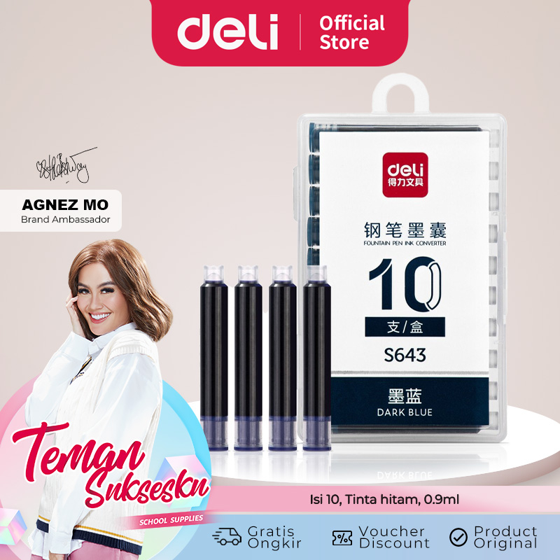 Jual Deli Tinta Pulpen Kaligrafi / Fountain Pen Ink dark blue Isi 10 ...