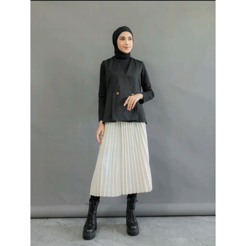 Midi skirt untuk hijab best sale