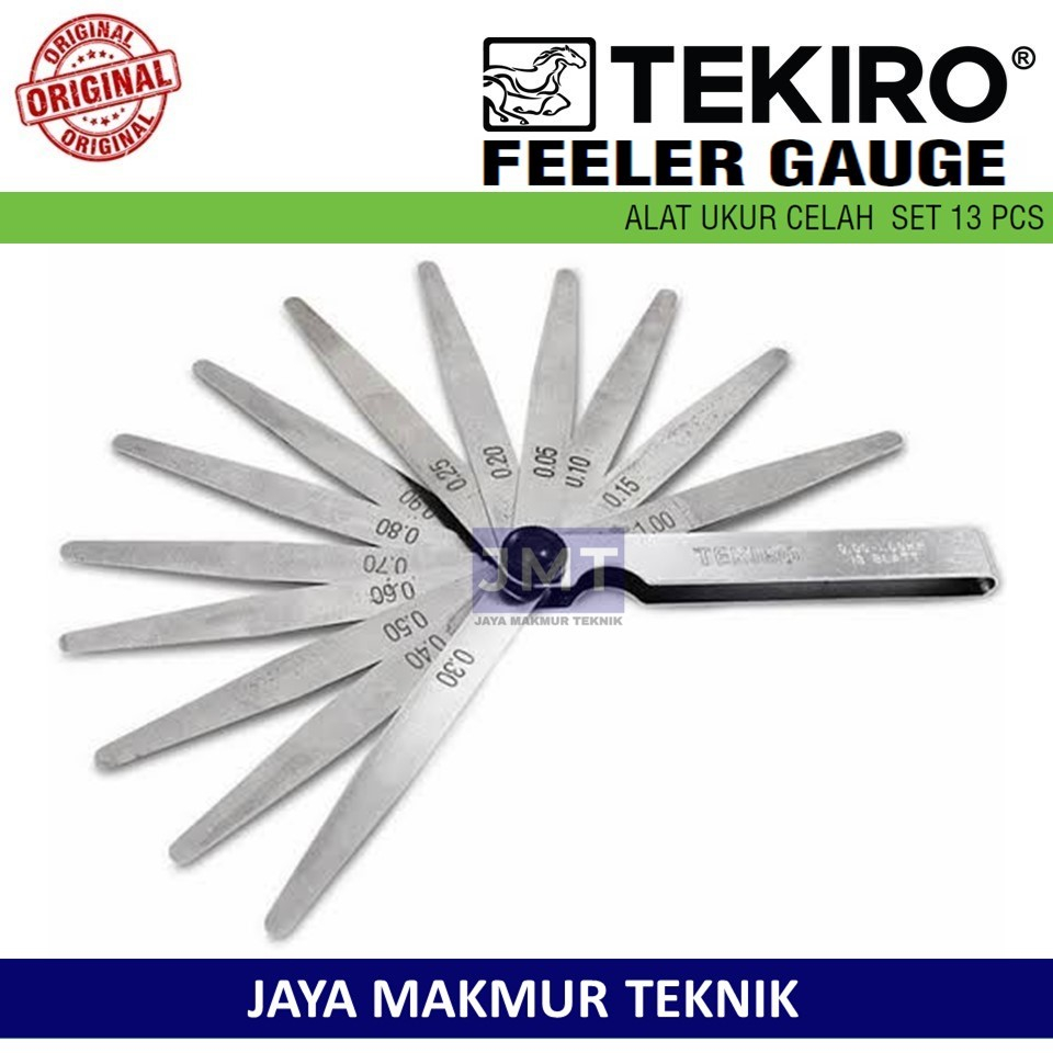 Jual TEKIRO Feeler Gauge 13 Blades Alat Ukur Celah 13 Pcs Original