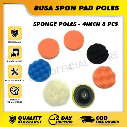 Jual 8 PCS / SET 4 INCH BUSA SPON PAD POLES Body Mobil Motor Sponge ...